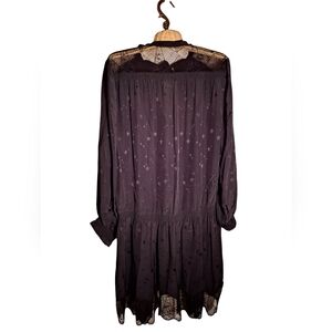 Zadig & Voltaire Riche Jac STAR Whimsigoth Long Sleeved Lace DRESS Silk  Large